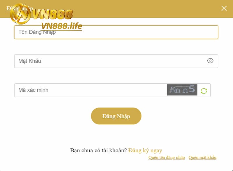 Điền tên, mật khẩu và mã xác nhận để tiến hành đăng nhập